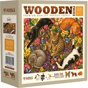 Wooden city - Puzzle Lesena sestavljanka: Mačji vrt - 500 kosov