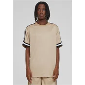 Mens Oversized Stripes Mesh T-Shirt - unionbeige