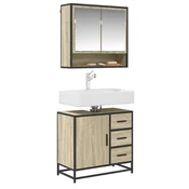 Vidaxl Kopalniška omarica za umivalnik sonoma 65x33x60 cm inž. les