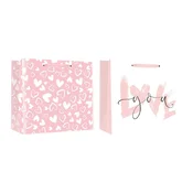 PROMOCIJA VREČKA DARILNA MALA DELUXE 14x6,5x14 SRČKI