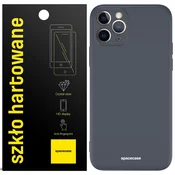 Močan in trden mat silikonski zaščitni ovitek za iPhone 11 Pro + steklo