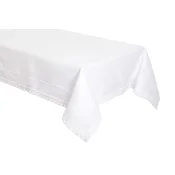 shumee Bel prt z robnim šivom in krono 130x160 Eleganten kot lan
