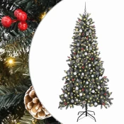 Vidaxl Umestno božično drevo Zelena 240 cm PVC, plastika in jeklo