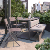 Bessagi Garden Set Za Balkon Mario, Modularen, Siva B., 5-Delno