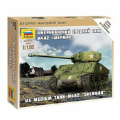 Maketa ZVEZDA, US Medium Tank M4A2 Sherman, 1:100