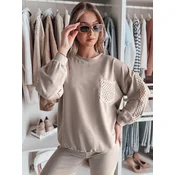 Bluza damska oversize LUXEEN mokka Dstreet