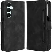 GS Ovitek s preklopnim pokrovčkom za Samsung Galaxy A16/A16 5G, reža za kartico, črna