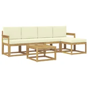 Set vanjskih sofa s jastukom 6 pcs Bijela i krem