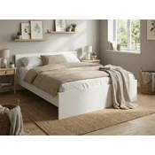 Postelja ELISA 180 x 200 cm, bela Posteljno dno: Z lamelno posteljno dno, Vzmetnica: Vzmetnica Deluxe 10 cm