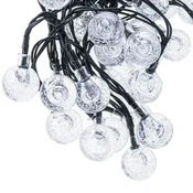 WOWO Solarna svetlobna veriga krogle 7 m 50 LED hladno bela