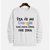 MAFIMI Muški duks Šta ce mi Google, Beli