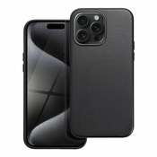 Ovitek Leather Mag Cover iz eko usnja z vgrajenim magnetnim obročem za iPhone 15 Pro Max - black