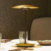 MARSET LED-svetilka na baterije za mizo Ginger, aluminij, medenina, z možnostjo - Dnevna soba/jedilnica - Dizajn - brusena medenina, črna - Kovina