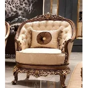 Casa Padrino luxury baroque living room armchair gold/brown/gold - Handmade baroque style armchair - Luxury living room furniture in baroque style - Baroque furniture - Noble & Magnificent