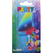 Party svijeća broj 4 Rainbow