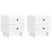 vidaXL Nočna omarica 2 pcs Bela visok sijaj 43 x 34,5 x 47,5 cm