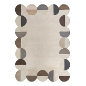 Sivo-bež ručno rađen vunen tepih 200x290 cm Mia Scallop Frame – Flair Rugs