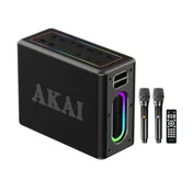 AKAI ABTSW-120 Bluetooth Zvučnik, 80W, RGB, 2 Bežična Mikrofona, IPX6, Daljinski
