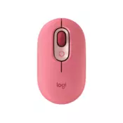 Miška LOGITECH POP, brezžična, optična, 1000dpi, USB, bluetooth, roza