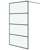Vidaxl Pregrada za tuš črna 115x195 cm motno ESG steklo