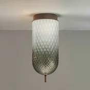 OLEV LED stropna svetilka Curuba, rjava, steklo, višina 40 cm 2.700 K - Dnevna soba/jedilnica - Dizajn