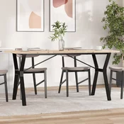 Blagovaonski stol Y-oblika 140x80x75,5 cm od borovine i celik