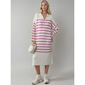 My fashion Pletena obleka Strickkleider magenta
