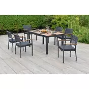 Gardenson VRTNA GARNITURA PARELLA aluminij barve grafita, siva