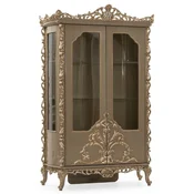 Casa Padrino luxury baroque display cabinet gray/gold - Magnificent solid wood showcase with 2 doors - Luxury furniture in the baroque style - Baroque furniture - Noble & Magnificent
