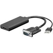 GOOBAY konverter VGA (M) + USB (M) na HDMI (Ž) 0.1m 67816