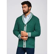 Ombre Knitted monochrome mens viscose cardigan - navy blue