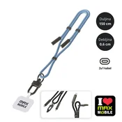 MAXMOBILE DATA KABEL TYPE C-TYPE C,Fashion 6mm vezica 2u1,1.5m, Blue