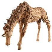 Casa Padrino luxury decorative sculpture horse natural 250 x 60 x H. 150 cm - Huge garden sculpture - Life size sculpture - XXL decorative sculpture - XXL decorative animal figure