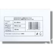 Samolepilna folija za laminiranje, 54x86mm, 125mic, sijaj, 100pcs
