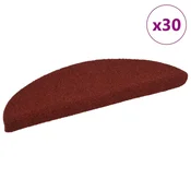 Vidaxl Preproge za stopnice samolepilne 30 kosov 56x17x3 cm bordo rdeče polkrožne