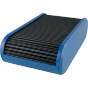 Držac posjetnica, kapacitet 300 posjetnica, uvijajuci, vodoravan, HELIT Linear, plavi H6218093