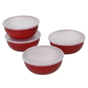 Set of 4 bowls, with lid, plastic, Empire Red - KitchenAid brand