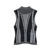 Desigual Pulover pegasto siva/črna
