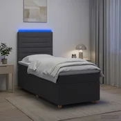 Boxspring krevet s madracem Tamnosiva 80 x 200 cm Tkanina 80 x 200 x 140.5 cm