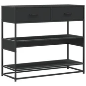Vidaxl Konzolna mizica črna 90x35x80 cm inženirski les