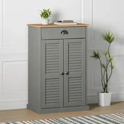 shumee vidaXL Vigo omarica za čevlje siva 60x35x96 cm masivni borov les