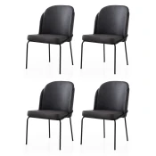 Hanah Home Set trpezarijskih stolica Dore 195 V4, 4 komada, Crni