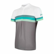 Sensor Cyklo Summer Stripe pánský dres kr.rukáv šedá/zelená