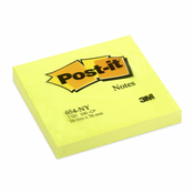 Blok samoljepljivi 76x76mm 100 listova 3M Post-it 654NY neon žuti