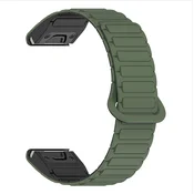 INF Silikonski magnetni pašček za uro Garmin Fenix 8/7X/Epix s hitrim sproščanjem Green 20 mm, (21838755)