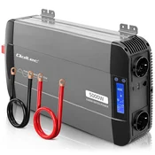 Qoltec Čisti sinusni pretvornik napetosti | 12 V na 230 V | 2500/5000 W | LCD | USB | USB-C | Združljiv z LiFePO4 GEL AGM baterijami