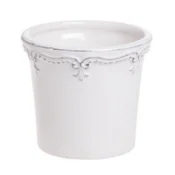 Mini okrašen keramični lonček CACTUS WHITE