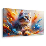 Slika mačka v eksploziji barv - 60x40