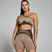 MP Womens Contrast Rib Seamless Bra - Cashmere/Espresso - XL