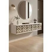 Hanah Home komoda Arex 120, 120 cm, bela / srebrna / travertin
